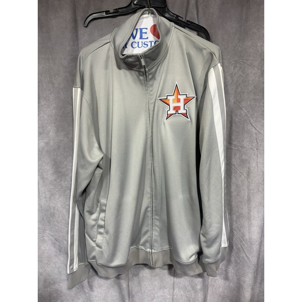 Houston Astros Genuine Merchandise MLB Zip Up True Fan Jacket Mens Gray 2XL